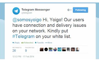 Telegram le pide a Yoigo que lo desbloquee