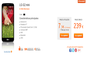 Llegó el  LG G2 mini en Simyo