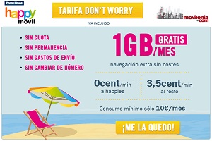 Disfruta del verano con la tarifa Don´t worry de Happy Móvil