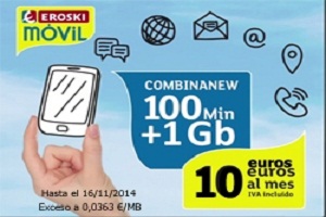 Eroski Móvil vuelve con su tarifa de 100 minutos y 1 GB