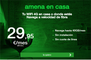 Amena ofrece a sus clientes la posibilidad de navegar en casa a velocidad de fibra pero sin instalación alguna