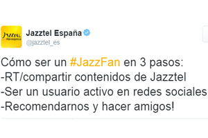 Jazztel recuerda a sus usuarios cómo convertirse en Jazzfan de marzo