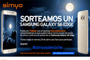 Simyo Regala un Samsung Galaxy S6 Edge para celebrar sus Bonos de Noche