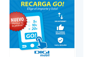 Ya está disponible el nueva servicio de recarga Digi Mobil que no necesita conexión a internet