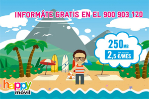 Con Happy Móvil te haces de la mejor tarifa pequeña para ahorrar en las vacaciones 