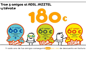 Consigue grandiosos descuentos para ti y tus amigos con Jazztel en un dos por tres