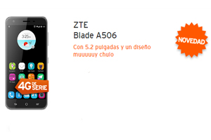 ¡Novedad!: El ZTE Blade A506 a sólo 4,5 euros al mes con Simyo