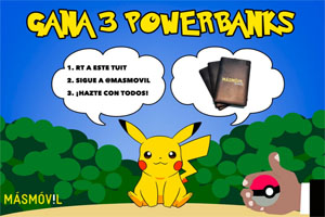 Llévate un powerbank para jugar Pokémon GO a tus anchas con Más Móvil