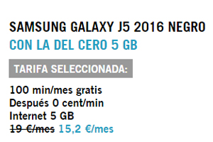 Llévate a casa el Samsung J5 por 1 euro al mes con la del Cero 5GB sólo de Yoigo