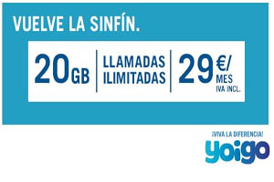 ¡De regreso en otoño! La Sinfín 20 GB en Yoigo