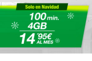 Nueva tarifa en Amena: 4 GB y 100 minutos por menos de 15 euros al mes