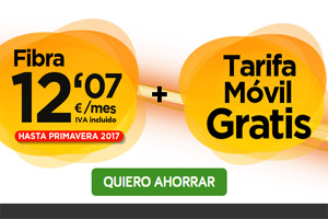Fibra y tarifa móvil por 12,07 euros al mes en Jazztel