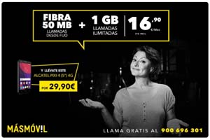 En Más Móvil: Contrata un paquete de tarifa móvil + fibra y llévate un smartphone a 29,90 euros