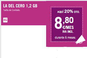 Hazte con la Del Cero 1,2 GB de Yoigo a sólo 8,80 mensual por promo especial