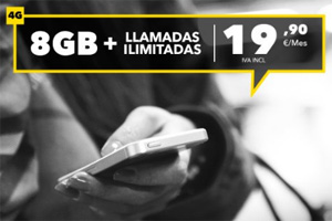 Hazte de llamadas ilimitadas y 8 GB para datos a precios rebajado con Más Móvil