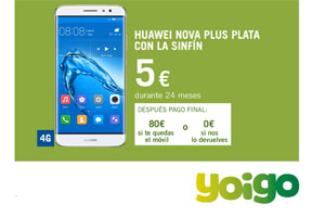 Yoigo tiene el Huawei Nova Plus con la Sinfín a 5 euros por mes