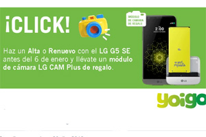 Última oportunidad para llevarte un módulo Cam Plus con tu LG G5 SE Titán en Yoigo