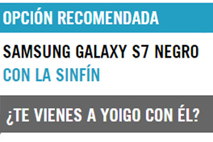En Yoigo el Samsung Galaxy S7 está a 12 euros el mes si te lo llevas con la Sinfín de 25 GB
