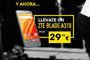 Más Móvil ofrece un ZTE Blade A310 a precio rebajado al contatar una tarifa Fibra+Móvil