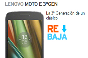 El Lenovo Moto E 3ra generación ha bajado 30 euros en su costo regular
