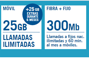 Yoigo estará ofreciendo 50 GB por tiempo limitado a los usuarios de la tarifa Combinada Azul 300