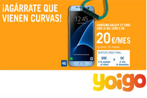 El Samsung Galaxy Edge S7 con 0% de pago inicial con la del Cero 5GB de Yoigo