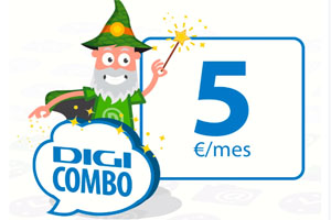 Con el Digi Combo 5 de Digimobil ten todos los servicios que necesitas por 5 euros al mes