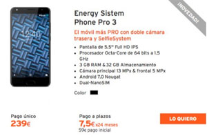 Conoce el nuevo Energy Sistem Phone Pro 3 que ha llegado a la tienda oficial Simyo