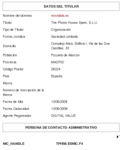 Whois de movidata.es