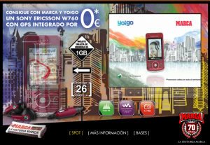 Imagen de la promoción del Sony Ericsson w760 con Yoigo