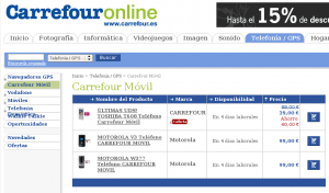 Carrefour Online, sección Carrefour Móvil