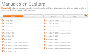 Euskaltel traduce manuales a Euskera de móviles