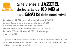 100 megas de Internet Móvil al mes gratis