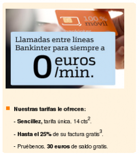 Llamadas entre líneas Bankinter a 0 céntimos/minuto