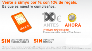 Promoción Simyo a 1 euro