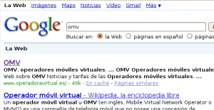 Búsqueda de OMV en Google