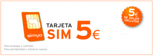Tarjetas SIM Simyo a 5 euros