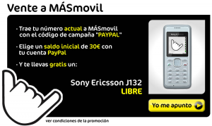 Promoción MÁSmovil con Paypal