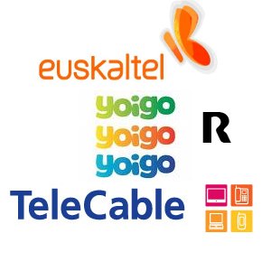 Logos de Euskaltel, Yoigo, Telecable y R