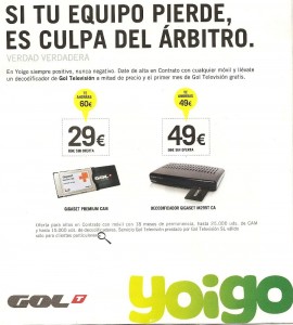 Oferta de Gol TV con Yoigo