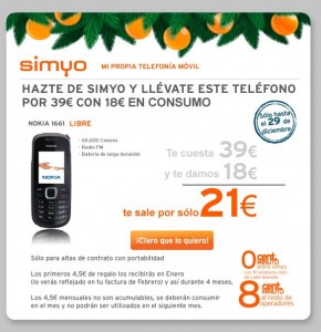 Nokia 1661 4.5 euros al mes