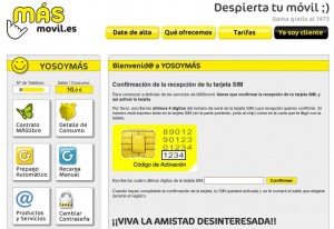 Activar la tarjeta SIM confirmando la recepción