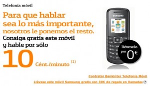 Samsung 1080 libre por 0 euros con Bankinter