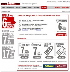 Hacerse de Pepephone vía su tienda online