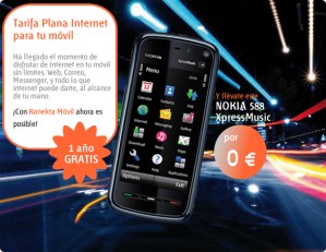 Promoción Konekta móvil y Nokia 5800 Euskaltel