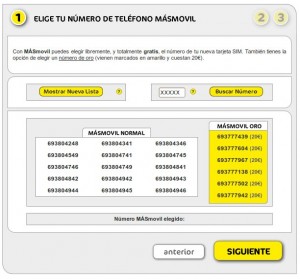 Elegir número nuevo MÁsmovil