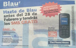 Promoción de SMS gratis de Blau