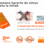 Ahora hacerse de Simyo cuesta 5 euros