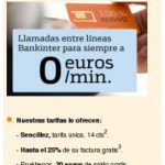 Promoción llamadas entre líneas Bankinter 0 céntimos/minuto para siempre