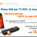 Cambios en tarifas Internet móvil Simyo, Nueva tarifa 1 GB